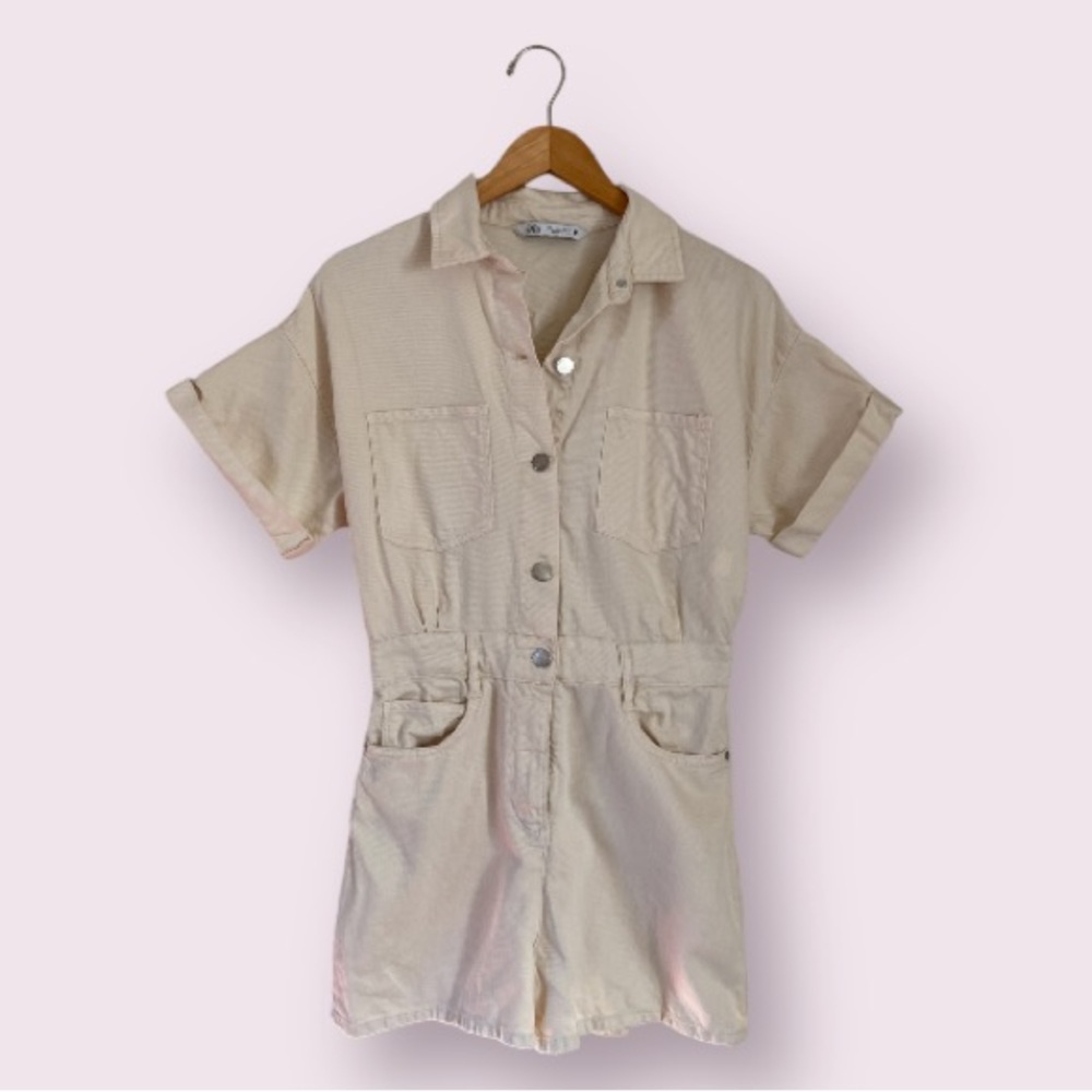 Zara Denim Utility Romper